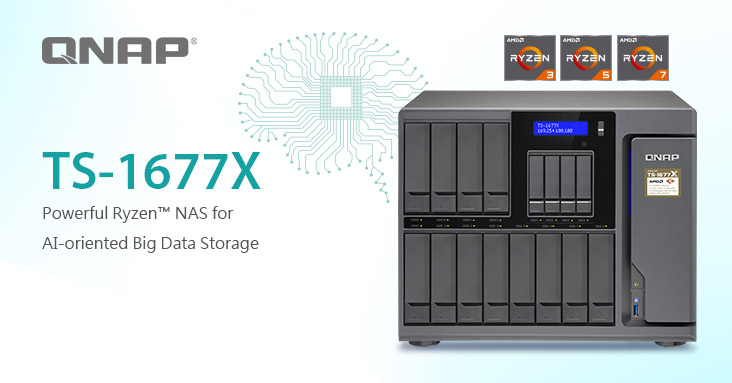 QNAP dévoile le NAS TS-1677X Ryzen à 16 baies, jusqu'à 8 cœurs avec un processeur graphique pour l'apprentissage automatique IA